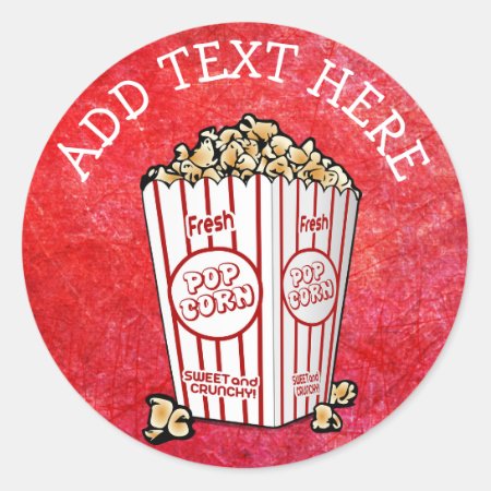 Personalized Party Popcorn Stickers