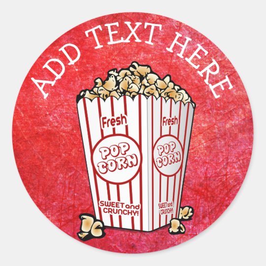 PERSONALIZED Party Popcorn Stickers | Zazzle.com