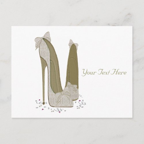 Personalized Party Stiletto Shoe Art Invitation Postcard