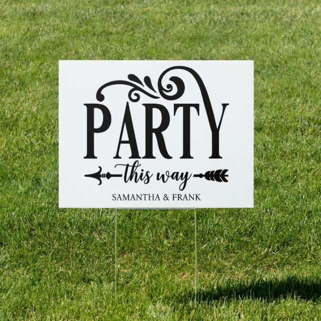 Personalized Party This Way Wedding Sign (Insitu)