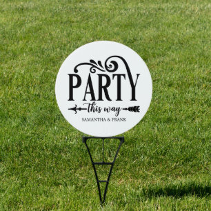 Personalized Party This Way Wedding Sign