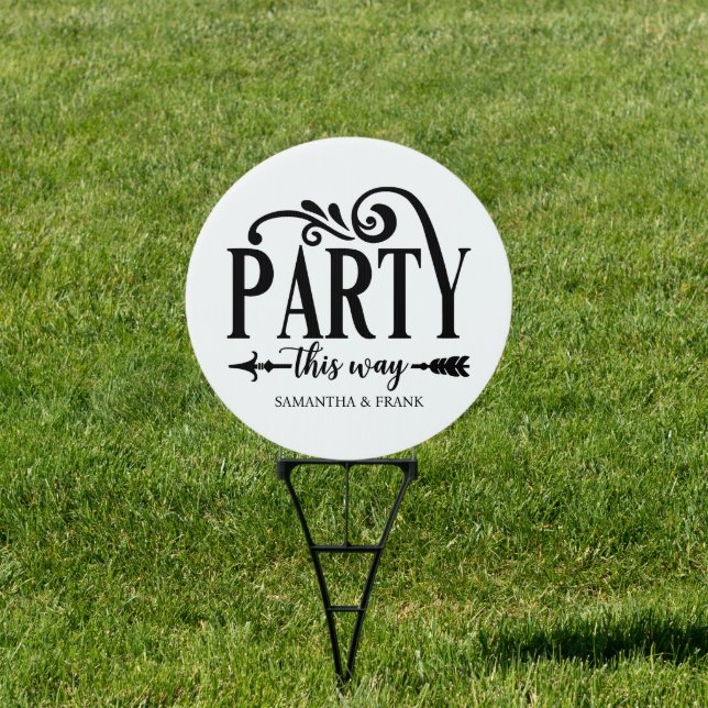 Personalized Party This Way Wedding Sign (Insitu)