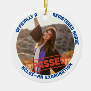 personalized passed nclex-rn officially a nurse ceramic ornament