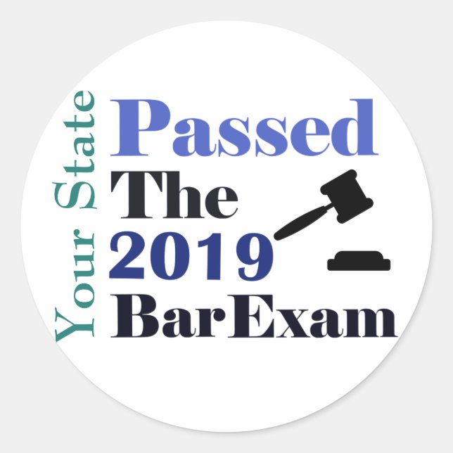 Personalized Passing the Bar Classic Round Sticker (Front)