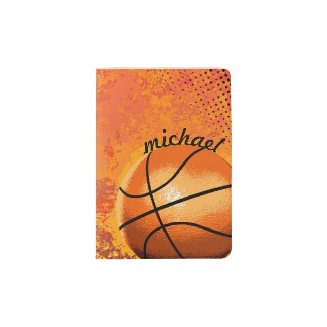 Personalized Passport Holder for Basketball Player (Front)