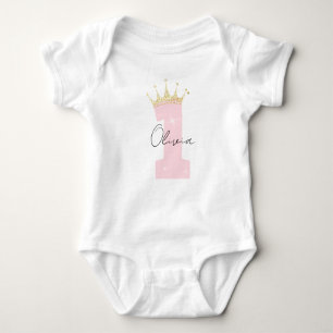 Personalized Pastel 1st Birthday Girl 1st Birthday Baby Bodysuit