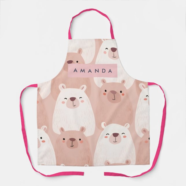 Personalized Pastel Adorable Capybara Apron (Front)