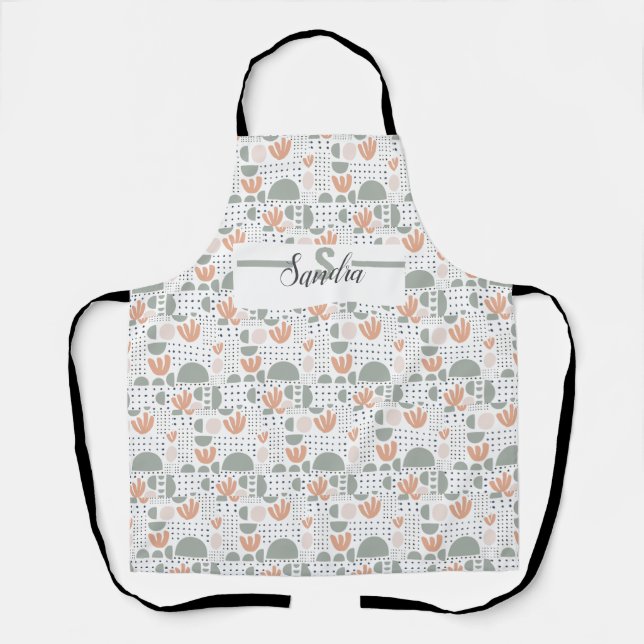 Personalized Pastel Apron - Modern Initial & Name  (Front)