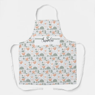 Personalized Pastel Apron - Modern Initial & Name 