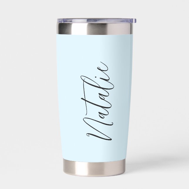 Personalized Pastel Blue Insulated Tumbler (Left)