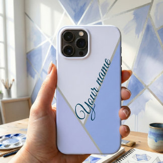Personalized Pastel Blue Name Gift iPhone 16 Case