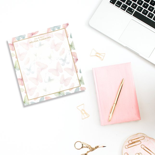 🦋 Personalized Pastel Butterfly Notepad (Creator Uploaded)