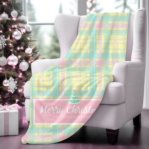 Personalized Pastel Christmas  Sherpa Blanket