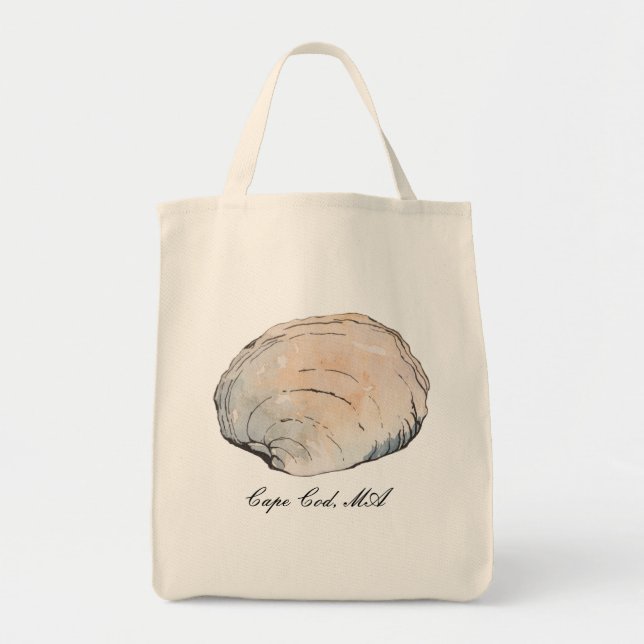 Personalized Pastel Clam Shell Tote Bag (Front)
