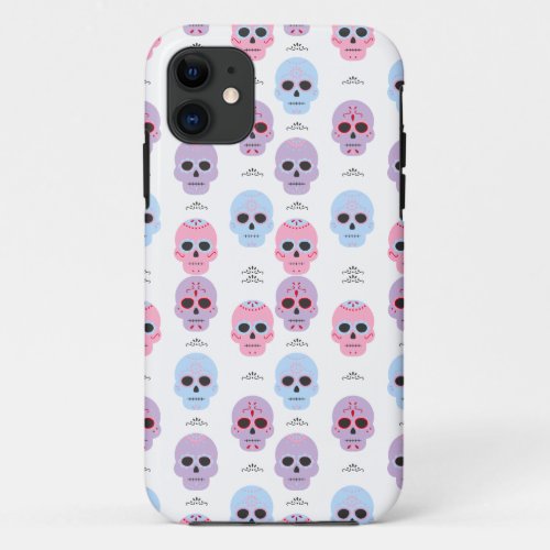 Personalized Pastel Color Skull pattern  iPhone 11 Case