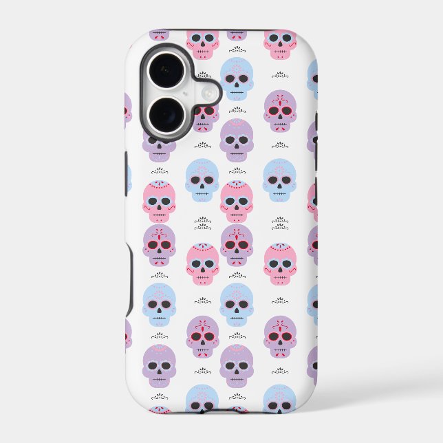 Personalized Pastel Color Skull pattern  Iphone Case (Back)