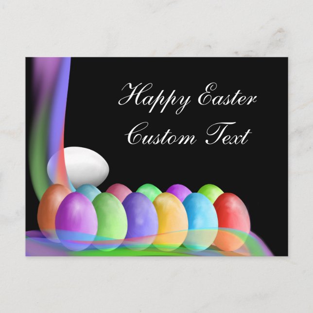 Personalized Pastel Colored Easter Eggs Post Cards (Front)
