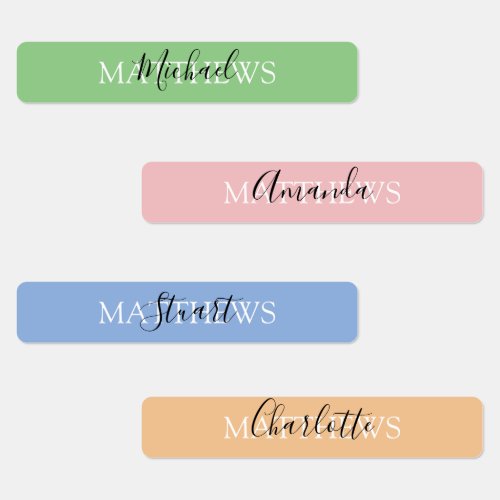 Personalized Pastel Colored Kids Back To School Labels