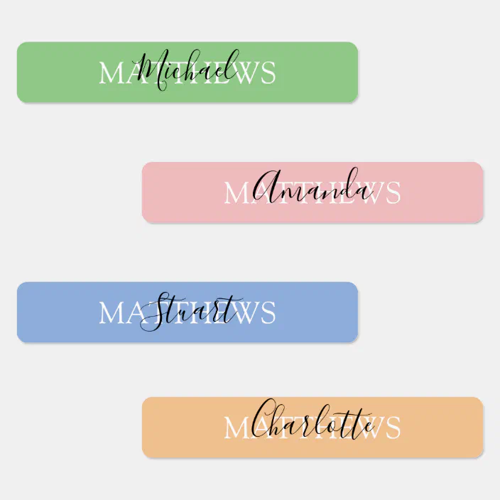 Personalized Pastel Colored Kids Back To School Labels | Zazzle.com