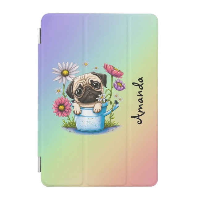 Personalized Pastel Colors Cute Dog  iPad Mini Cover (Front)