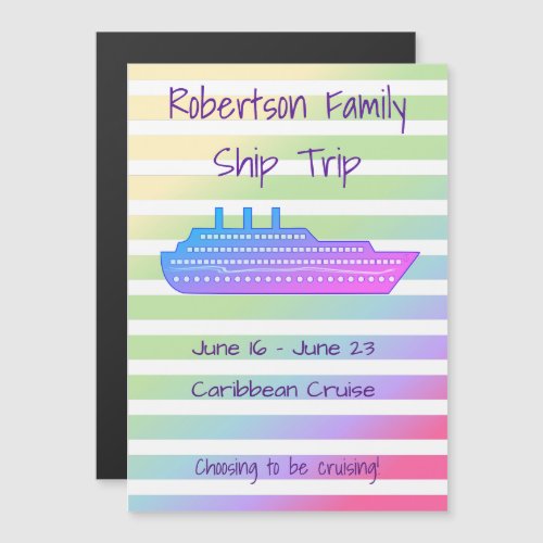Personalized Pastel Cruise Theme Stateroom Magnet