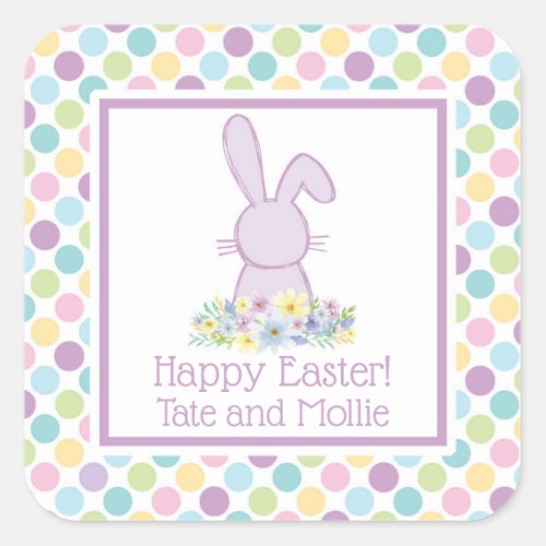 Personalized Pastel Easter Bunny Sticker