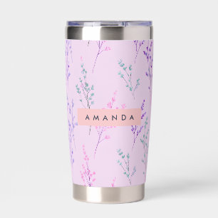 Personalized Pastel Floral, Elegant  Insulated Tumbler