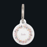 Personalized Pastel Floral Wreath Name Phone Pet ID Tag<br><div class="desc">Personalized Pastel Floral Wreath Name Phone Pet ID tag</div>