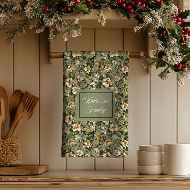 Personalized Pastel Foliage Shabby Chic Towel  (Personalized Pastel Foliage Shabby Chic Towel )