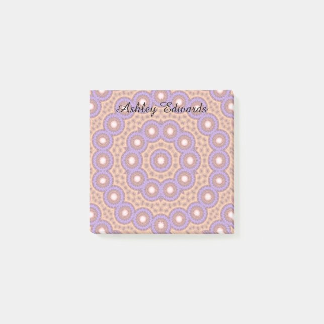 Personalized Pastel Geo Patterned  Post-it Notes (Front)