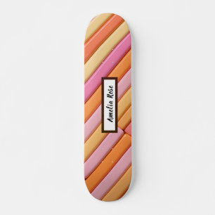 Personalized Pastel Geometric Abstract  Skateboard