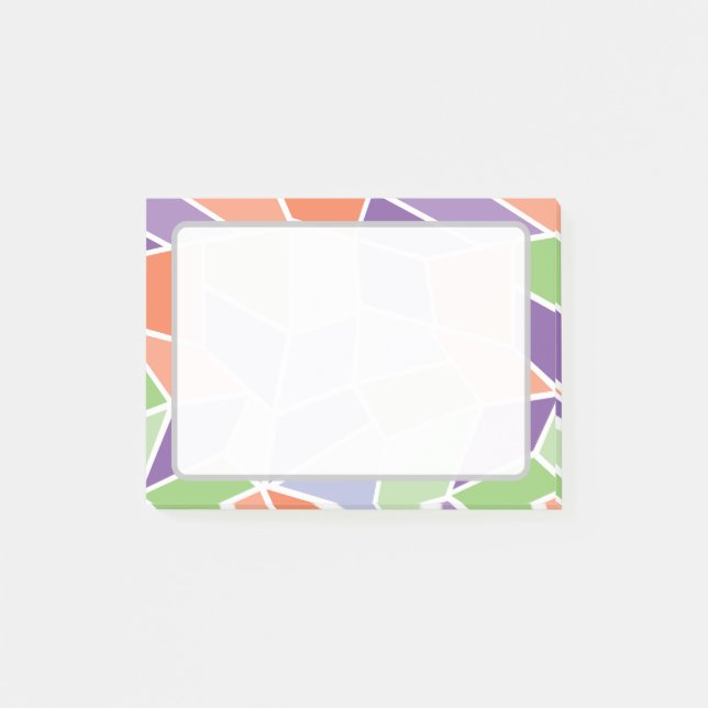 Personalized Pastel Geometric Mosaic Post-it Notes (Front)
