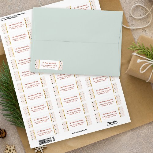 Personalized Pastel  Gold Christmas Return Addres Label