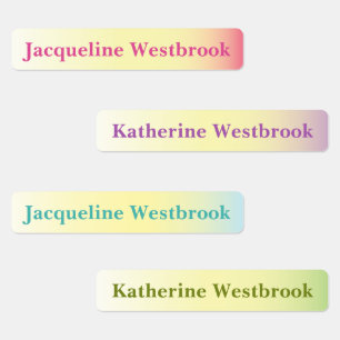 Personalized Pastel Gradient Adhesive Kids' Labels