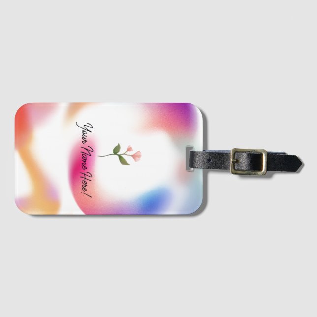 Personalized Pastel Gradient Luggage Tag  (Front Horizontal)