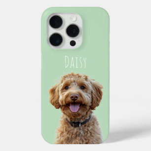 Personalized Pastel Green Dog Photo  iPhone 15 Pro Case