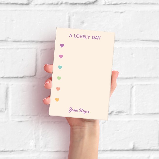 Personalized Pastel Heart Notepad (Creator Uploaded)