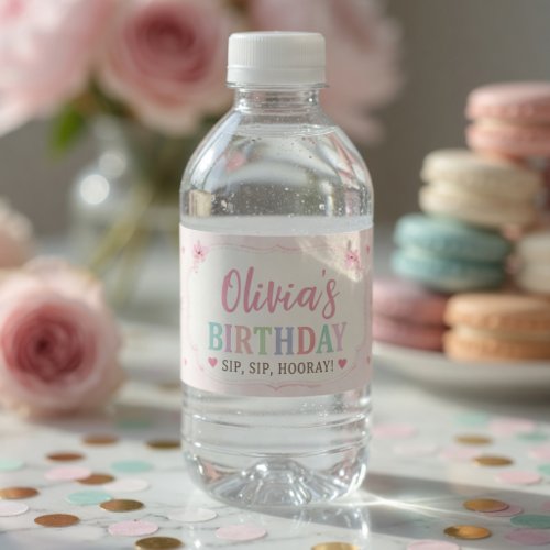 Personalized Pastel Ice Cream Birthday  Water Bottle Label