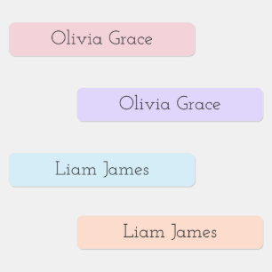 Personalized Pastel Kids Name Labels