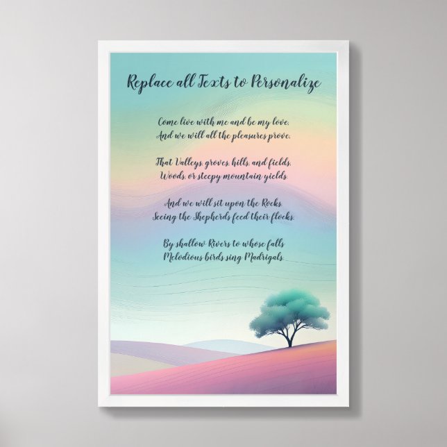 Personalized Pastel Landscape Positivity Poster (Framed Front)