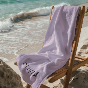 Personalized Pastel Lavender Custom  Beach Towel