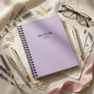 Personalized Pastel Lavender   Custom Name Notebook