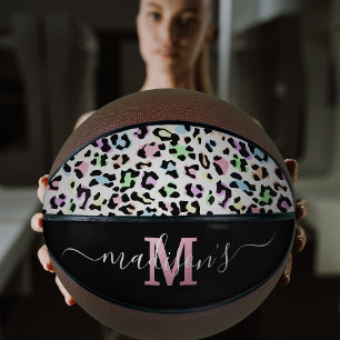 Personalized Pastel Leopard Print Basketball Gift