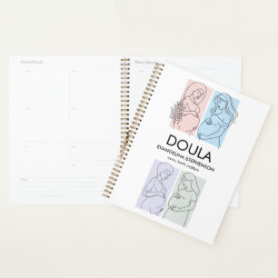 Personalized Pastel Line Art DOULA Planner