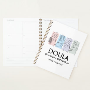 Personalized Pastel Line Art DOULA Planner