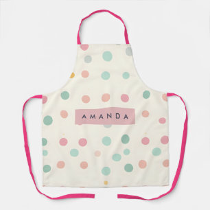 Personalized Pastel Macaron Polka Dot Apron