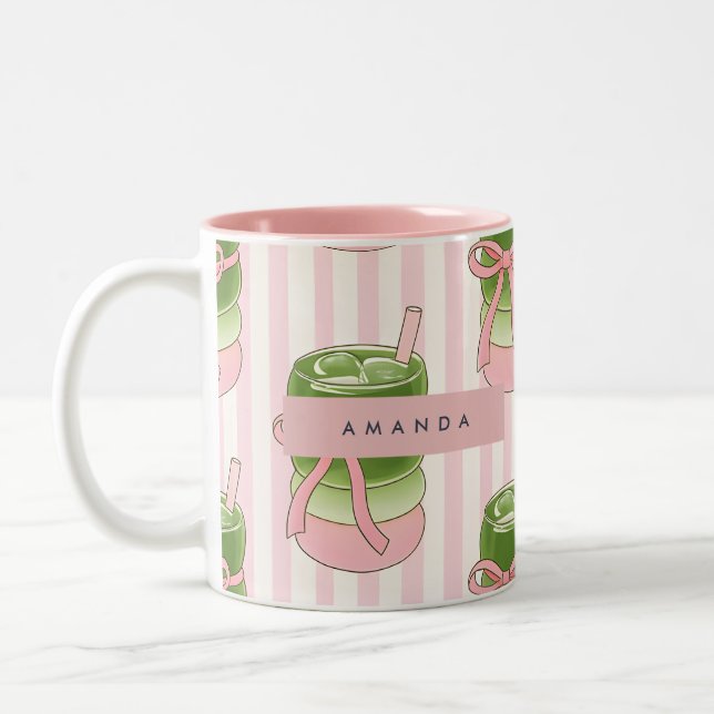 Personalized Pastel Matcha Cups Pattern (Left)