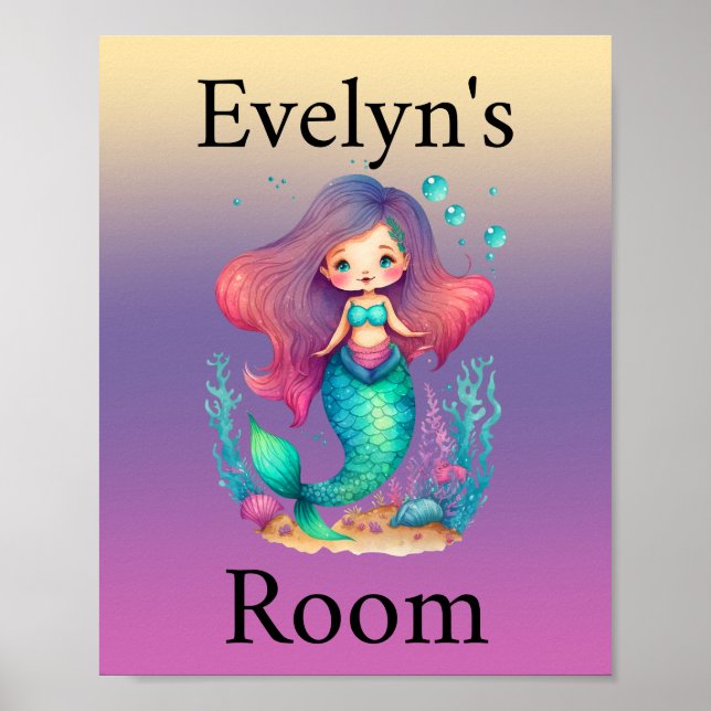 Personalized pastel mermaid poster (Front)