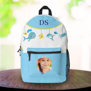 Personalized Pastel Ocean Girls Back-to-School Printed Backpack