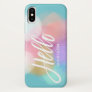 Personalized Pastel Paint Splotches Hello iPhone X Case
